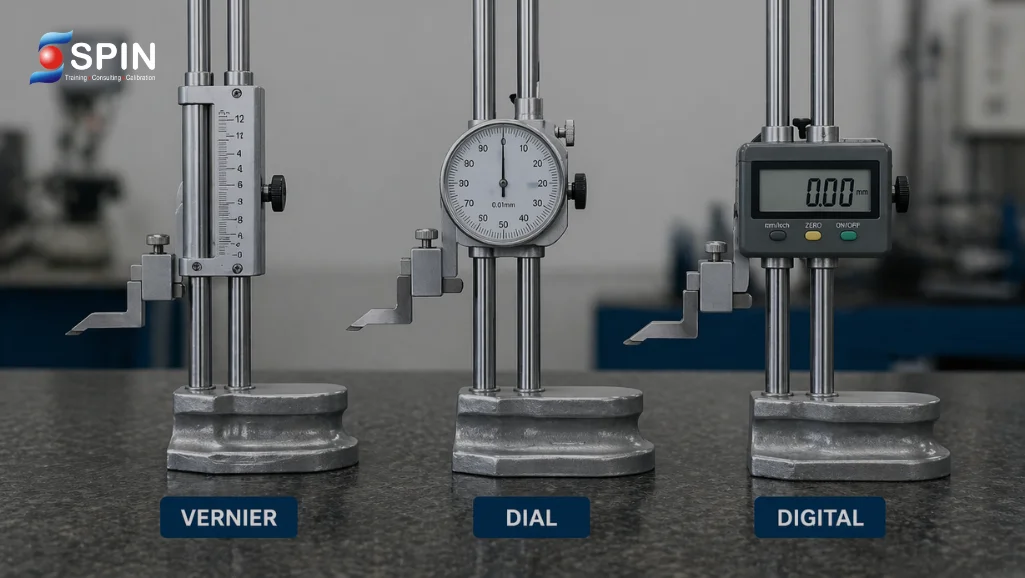 Perbedaan Cara Kerja Height Gauge Vernier, Dial, dan Digital